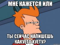 МНЕ КАЖЕТСЯ ИЛИ ты сейчас напишешь какуето хуету?