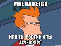 Мне кажетса Или ты Ростик и ты ахуел????