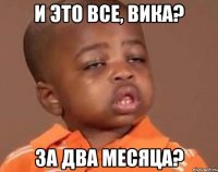 И это все, вика? За два месяца?