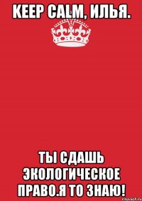 Keep Calm, Илья. ты сдашь экологическое право.я то знаю!