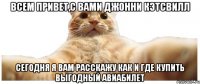 Всем привет,с вами Джонни Кэтсвилл Сегодня я вам расскажу как и где купить выгодный авиабилет