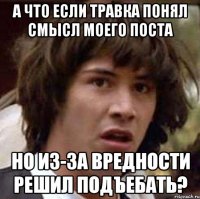 А что если травка понял смысл моего поста но из-за вредности решил подъебать?