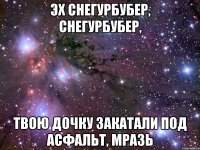 Эх Снегурбубер, Снегурбубер, твою дочку закатали под асфальт, мразь