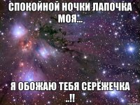 Спокойной ночки Лапочка моя... Я обожаю тебя Серёжечка ..!!