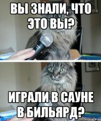 Вы знали, что это вы? играли в сауне в бильярд?