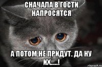 Сначала в гости напросятся А потом не придут. Да ну их.....!