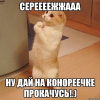 Сереееежжааа ну дай на конореечке прокачусь!:)