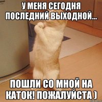 У меня сегодня последний выходной... Пошли со мной на каток! Пожалуйста )