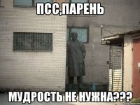 ПСС,ПАРЕНЬ МУДРОСТЬ НЕ НУЖНА???