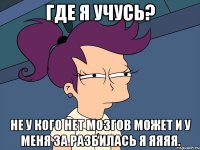 Где я учусь? Не у кого нет мозгов может и у меня за разбилась я яяяя.