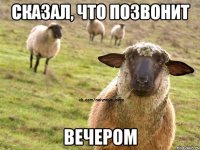 сказал, что позвонит вечером