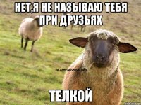 нет,я не называю тебя при друзьях телкой