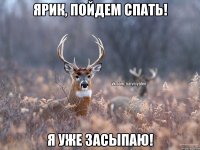 Ярик, пойдем спать! Я уже засыпаю!