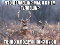 Что делаешь? Мм, и с кем гуляешь? Точно с подружкой? Ну ок