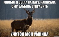 Милый, я была на паре, написала смс забыла отправить учится моя умница