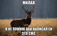 милая я не помню как написал ей это смс