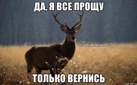 да, я все прощу только вернись