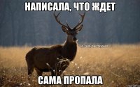 написала, что ждет сама пропала