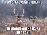 перестань слать оленя... не любит оленя из за правды.