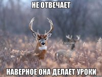 Не отвечает Наверное она делает уроки