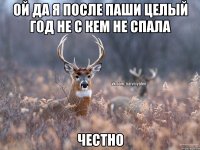 ой да я после Паши целый год не с кем не спала Честно