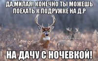 Да,Милая! Конечно ты Можешь поехать к Подружке на Д.Р На Дачу с Ночевкой!