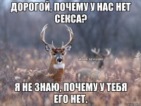 Дорогой, почему у нас нет секса? Я не знаю, почему у тебя его нет.