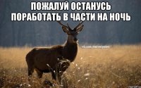 Пожалуй останусь поработать в части на ночь 