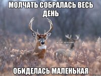 МОЛЧАТЬ СОБРАЛАСЬ ВЕСЬ ДЕНЬ ОБИДЕЛАСЬ МАЛЕНЬКАЯ