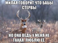 Милая говорит,что бабы стервы Но она ведь у меня не такая. Люблю её.