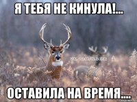 Я тебя не кинула!... оставила на время....