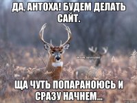 Да, Антоха! Будем делать сайт. Ща чуть попараноюсь и сразу начнем...