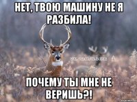 Нет, твою машину не я разбила! Почему ты мне не веришь?!