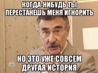 Когда-нибудь ты перестанешь меня игнорить Но это уже совсем другая история