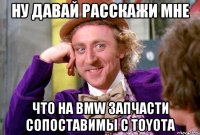 Ну давай расскажи мне что на BMW запчасти сопоставимы с Toyota