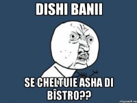 dishi banii se cheltuie asha di bîstro??