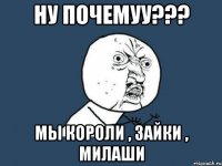 НУ ПОЧЕМУУ??? МЫ КОРОЛИ , ЗАЙКИ , МИЛАШИ