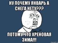 Ну почему январь а снега нету??? Потому что хреновая зима!!!