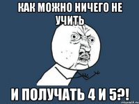 Как можно ничего не учить и получать 4 и 5?!