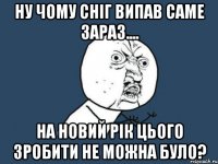 Ну чому сніг випав саме зараз.... на Новий Рік цього зробити не можна було?