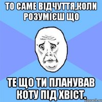 То саме відчуття,коли розумієш що Те що ти планував коту під хвіст.