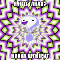 я кто такая? нихуя штырит