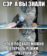 Сэр, а вы знали Что в подвале можно открыть режим «Призраки»?