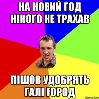 на новий год нікого не трахав пішов удобрять галі город