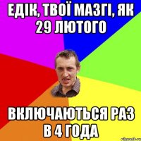 едік, твої мазгі, як 29 лютого включаються раз в 4 года