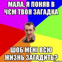 МАЛА, Я ПОНЯВ В ЧЄМ ТВОЯ ЗАГАДКА ШОБ МЕНІ ВСЮ ЖИЗНЬ ЗАГАДИТЬ?