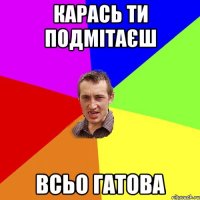 Карась ти подмітаєш Всьо гатова