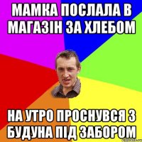 Мамка послала в магазін за хлебом На утро проснувся з будуна під забором