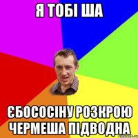 Я тобі ша єбососіну розкрою чермеша підводна