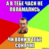 а в тебе часи не поламались чи вони в тебе сонячні